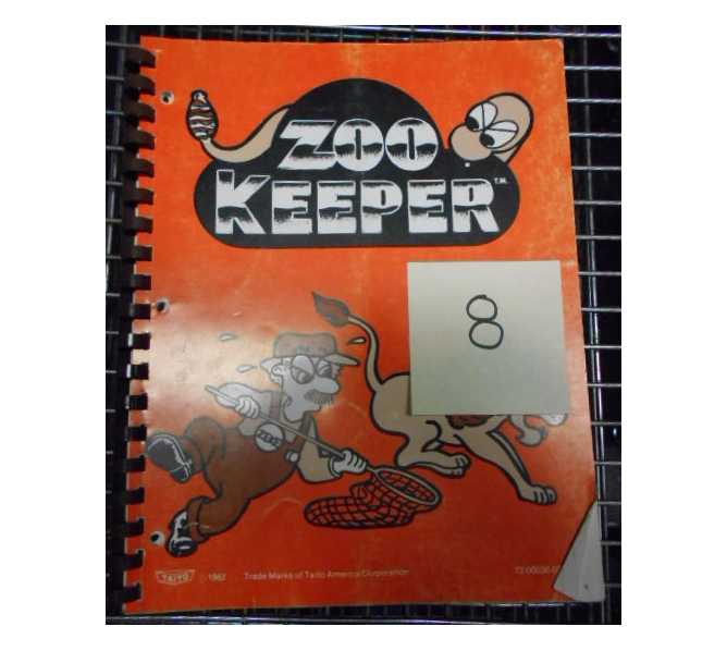 ZOOKEEPER Video Arcade Machine Game Manual for sale by TAITO #8  