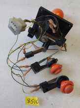 3 ORIGINAL JOYSTICK BUTTON Lot w LEAF SWITCHES & SPARE SWITCHES #8510