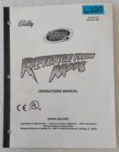 BALLY REVENGE FROM MARS Pinball OPERATIONS MANUAL #6220 