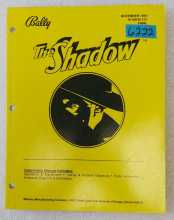 BALLY THE SHADOW Pinball OPERATIONS MANUAL #6222  