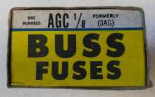 BUSS Glass Tube Fuses BOX of 100 #AGC 1/8 