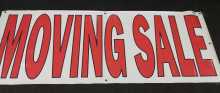 HUGE MOVING SALE VINYL BANNER SIGN with GROMMETS