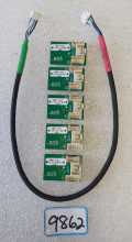 JERSEY JACK WIZARD OF OZ Pinball SINGLE GI RGB Boards (Lot of 5) #15-0019-00 & 16in RGB LED DRIVER HARNESS #19-3031-16 (9862)