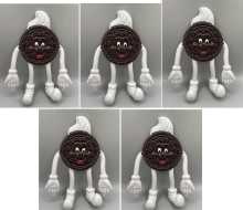 NABISCO OREO Cookie Man Character 4.5 in Flexible PVC Bendable Advertising Promo Item 