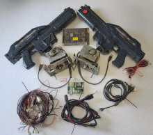 PAIR of Fixed MACHINE GUNS w WIRING from Chinese Arcade Game Cabinet running Aliens (2387)