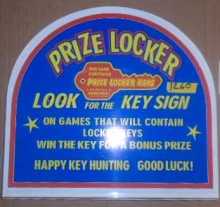 SEGA PRIZE LOCKER Redemption Game PLEXIGLASS Header (1260) 