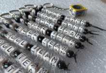 Pool Alphabet Bead Keychains  