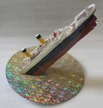 SEGA TITANIC Redemption Arcade Game MOLDED PLASTIC SHIP MODEL ON BASE - #880-5022-00 (407) 
