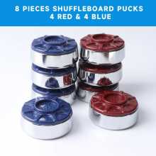 Shuffleboard Pucks for Shuffleboard Tables 2-1/8 in (54mm) - Set of 8 (Chrome) #9434 