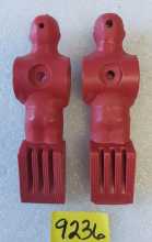VINTAGE STRIKER SOCCER FOOSBALL Arcade Game RED REPLACEMENT MAN Lot of 2 #9236 
