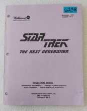 WILLIAMS STAR TREK THE NEXT GENERATION Pinball OPERATIONS MANUAL #6238