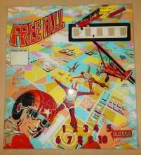FREE FALL Pinball Machine Game Backglass Backbox Artwork - #FF44 by GOTTLIEB 