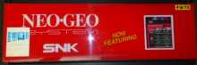 NEO GEO SYSTEM Arcade Machine Game Overhead Header PLEXIGLASS for sale #W78 by SNK 
