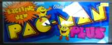 PAC-MAN PACMAN PLUS Arcade Machine Game Overhead Header #G41 for sale by NAMCO