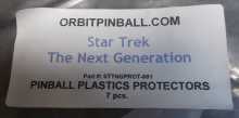 STAR TREK THE NEXT GENERATION Pinball Machine Game 7 Piece PLASTIC PROTECTOR SET by ORBIT PINBALL #STTNG PROT-001  